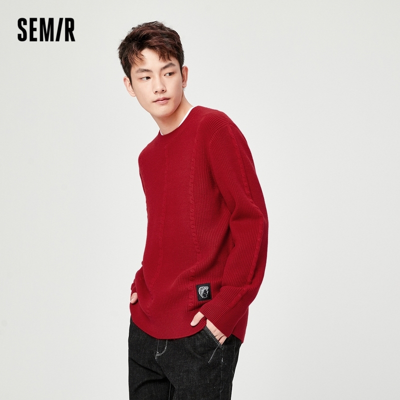 森马男2021冬季新款宽松简约针织衫 森马裕伟针织衫/毛衣
