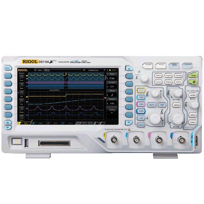 普源DS1104Z plus数字示波器100M带宽四通道+逻分1074荧光RPL1116-图3