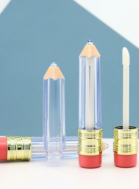 厂家现货直批 可爱透明铅笔唇釉空管 唇膏唇彩管分装5M L口红包材