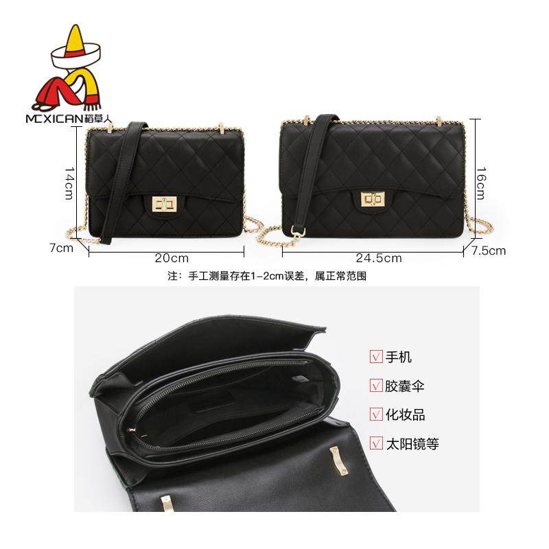 稻草人女包牛皮斜挎包2025新款女士包包高级感真皮单肩链条小方包,淘宝优惠券,粉丝福利购,淘宝优惠卷