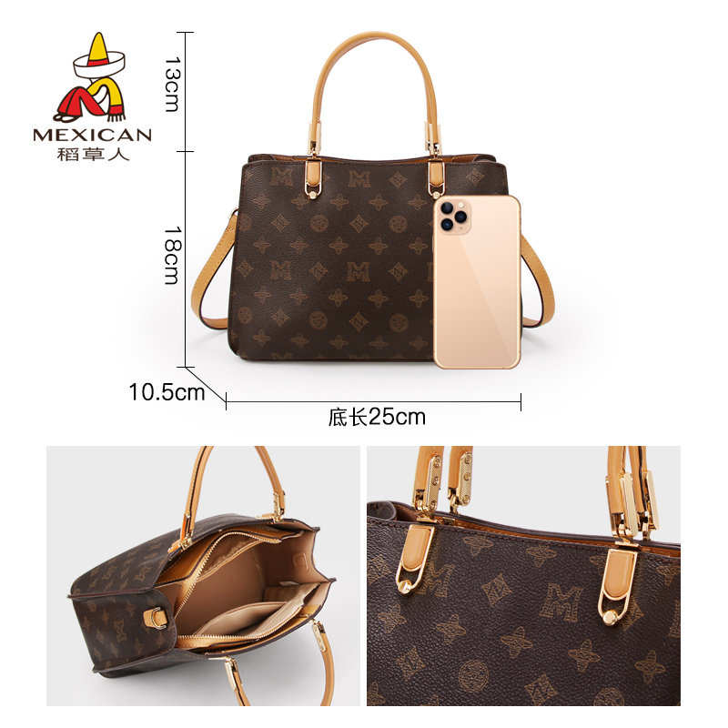 稻草人大容量手提包2023新款斜挎包 稻草人久祥隆女士包袋