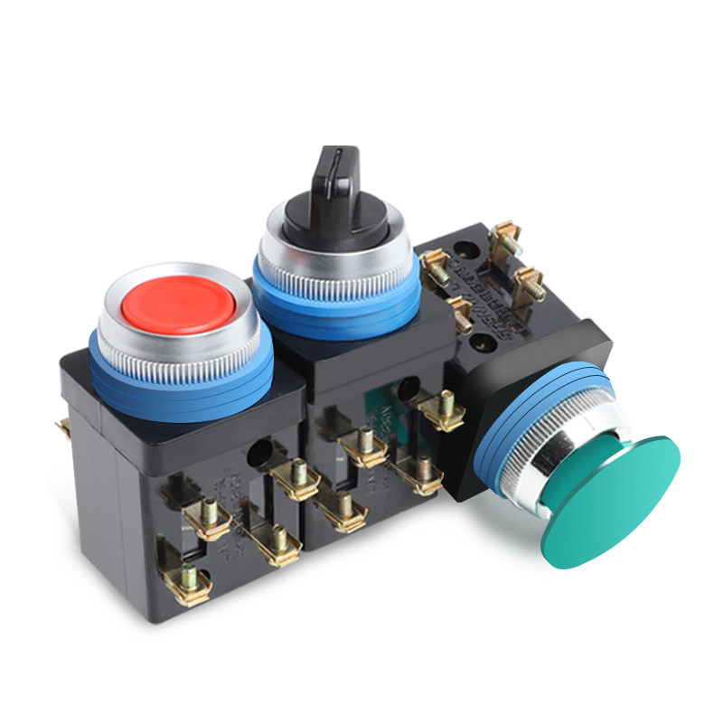 LA18-22按钮开关旋钮控制按钮自复位平钮选择按钮x2x3红绿25mm,淘宝优惠券,粉丝福利购,淘宝优惠卷