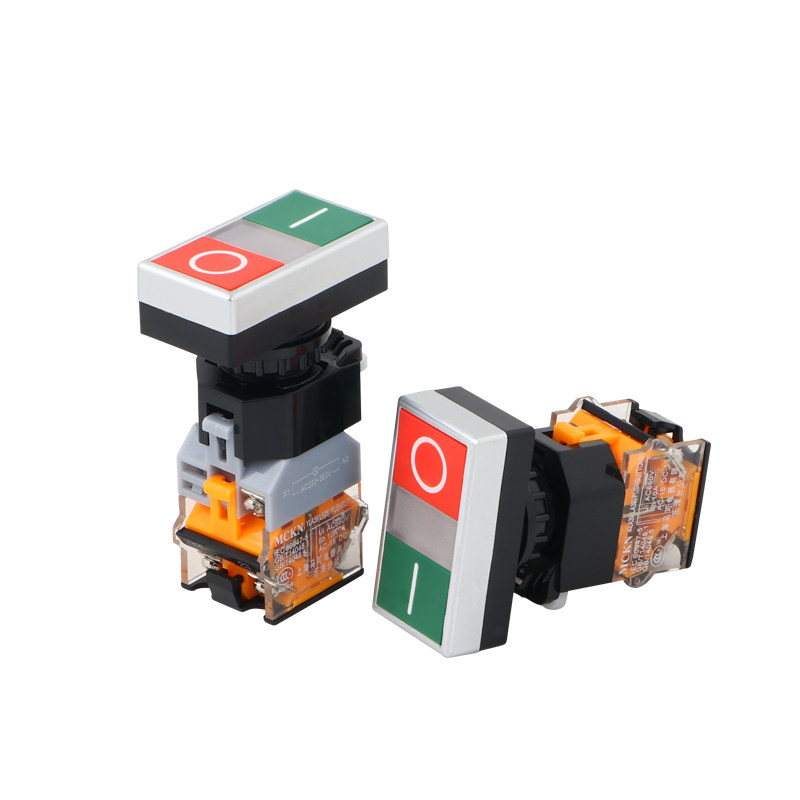 自复位双位双头按钮开关红绿色带灯LA38-11D/RG平头开关22mm,淘宝优惠券,粉丝福利购,淘宝优惠卷