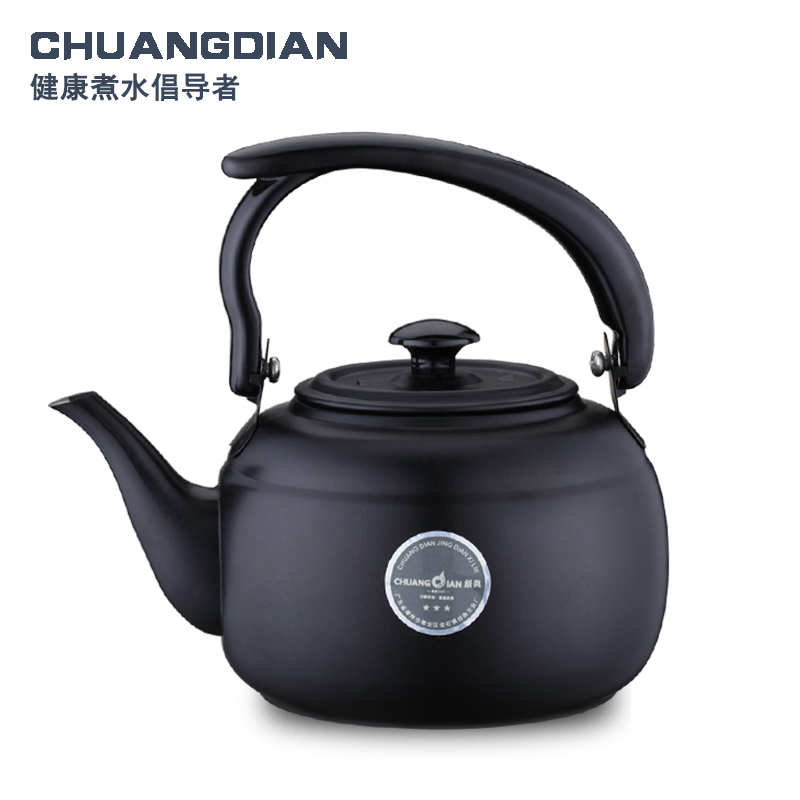 創典 酒精爐專用小提壺不鏽鋼水壺茶樓早茶燒水壺茶壺黑色提樑壺