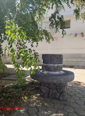 定制仿真高密度泡沫磨盘假山造景