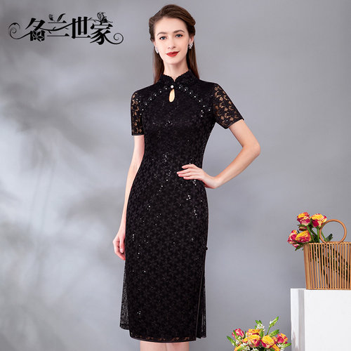 名兰世家轻奢高级感喜婆婆2026新款礼服旗袍高贵年轻妈妈婚宴装 - 图0