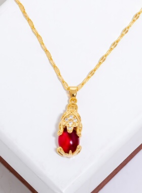 红色爆款金色项链女款短款2026新款高级感气质个性时尚百搭锁骨链