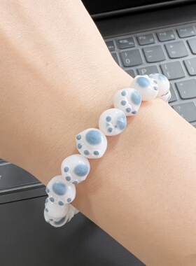 小清新可爱蓝色猫抓手链渐变色学生绕指手串送闺蜜解压神器小礼物