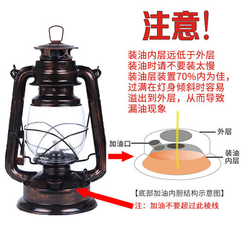 煤油灯小马灯复古老式怀旧手提露营灯野营营地帐篷灯装饰老油灯 - 图1