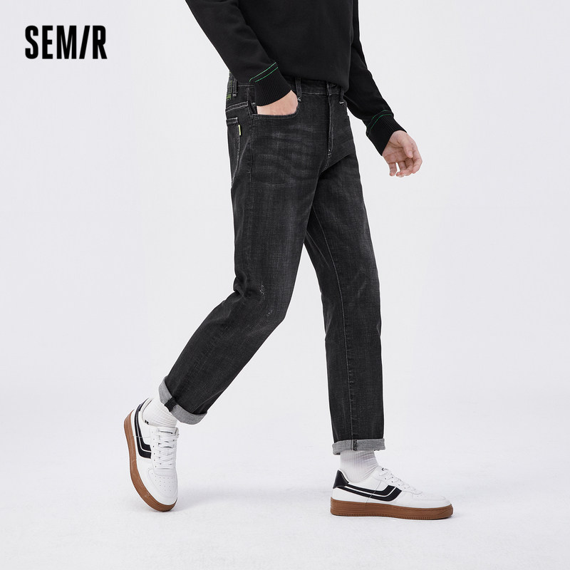 森马男生2022年春季新款弹力裤子 森马妙步牛仔裤