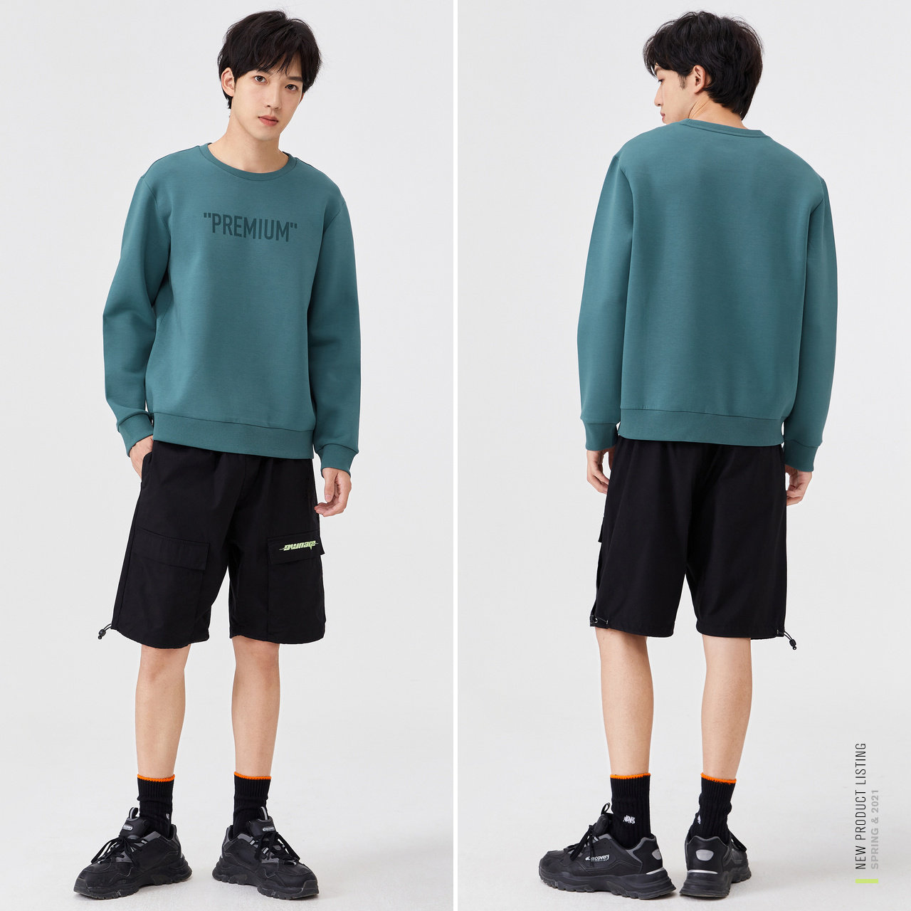 森马2022春季新款宽松圆领男士卫衣 森马妙步卫衣