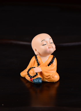 坐禅和尚功夫可爱创意车载摆件