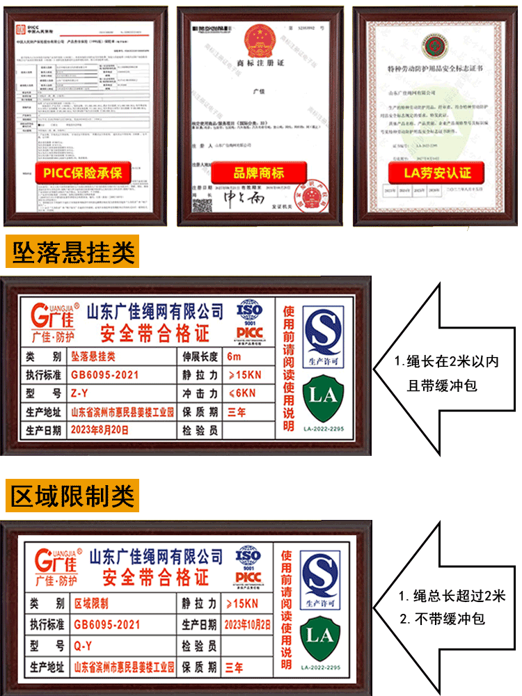 GB6095-2021国标五点式全身安全带高空作业防坠落安全绳双钩套装 - 图2