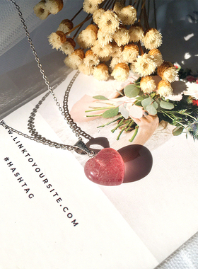 草莓心形吊坠兔子星星爱心锁骨链