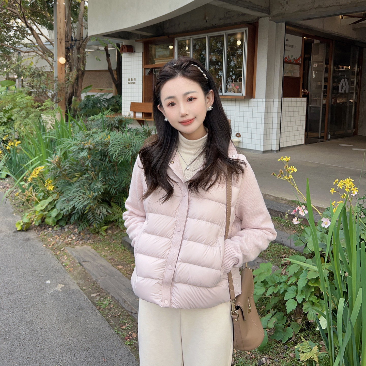 小小家小个子针织拼接排骨羽绒服冬季柔软假两件短款无帽保暖外套,淘宝优惠券,粉丝福利购,淘宝优惠卷