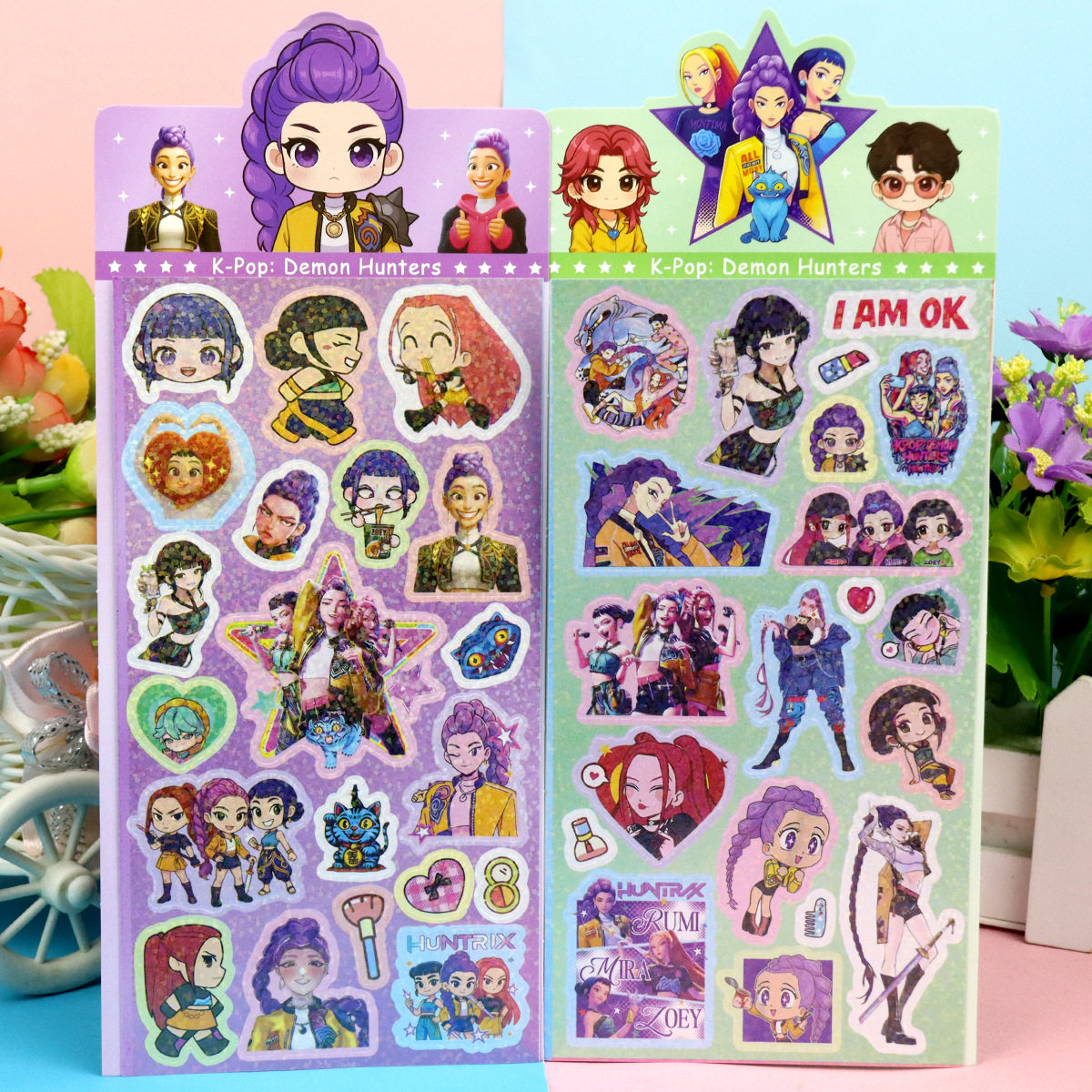 Kpop韩流猎魔女团镭射咕卡贴纸恶魔猎人男团老虎儿童diy手工贴画,淘宝优惠券,粉丝福利购,淘宝优惠卷