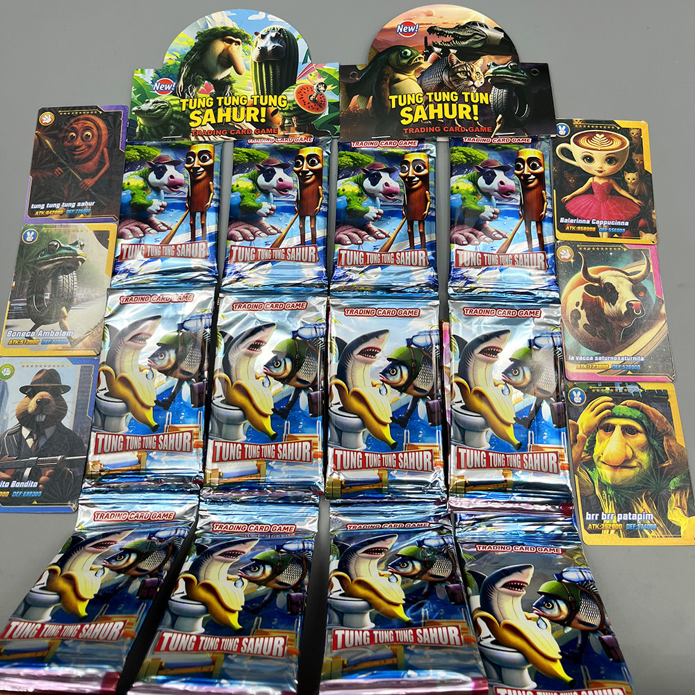 TungTung Sahur美国ai山海经卡片木棍人鲨鱼儿童收藏桌游玩具卡牌,淘宝优惠券,粉丝福利购,淘宝优惠卷