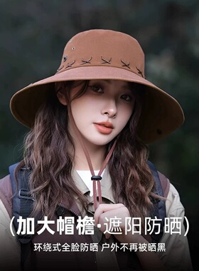美式西部牛仔帽女夏季户外遮阳防晒新疆川西沙漠旅游草原渔夫帽子