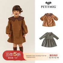 35Little Spot Japan Petitmig FW23 Autumn Winter Children Womens Treasure Lace Collar Long Sleeve Dress dress
