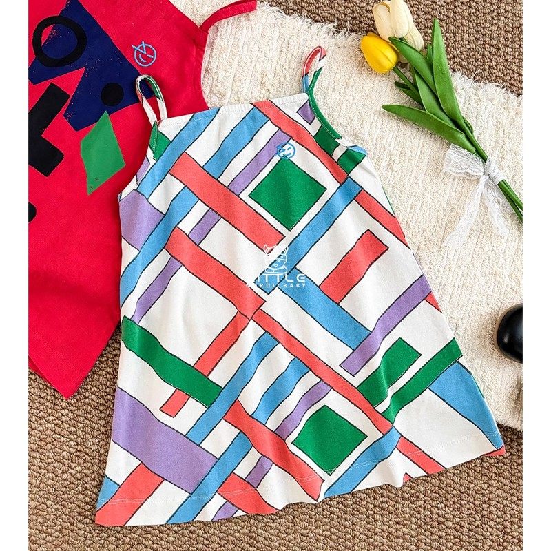 54 Little现货 英国Wynken SS25女宝宝有机棉个性印花吊带连衣裙,淘宝优惠券,粉丝福利购,淘宝优惠卷