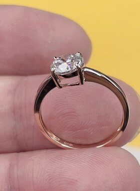 18k金 圆形4--5--6.5mm18K白金 黄金 玫瑰金 戒指空托 可代镶嵌