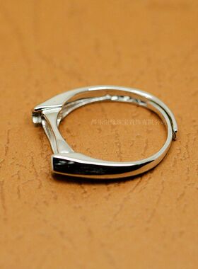 S925纯银镀金戒指空托