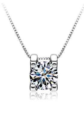 克拉莫桑石牛头款银吊坠