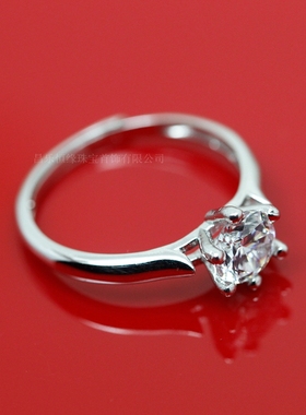 纯银莫桑石戒指空托