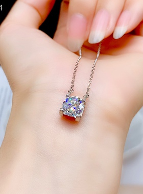 锁骨链925纯银925纯锁骨链莫桑石