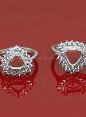 活圈 925银 玫瑰银 圆三角 6-7-8-9-10-11mm 戒指空托 ZJ-R