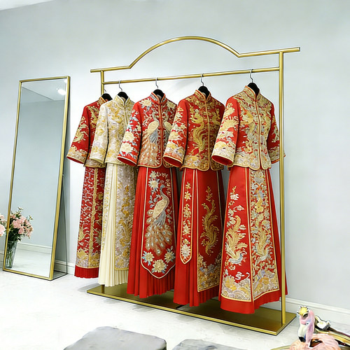 婚纱架子高档展示架小红书婚纱店礼服大拖尾秀禾挂衣落地架子加粗 - 图2