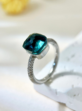 欧美风多彩水晶戒指女高级感指环