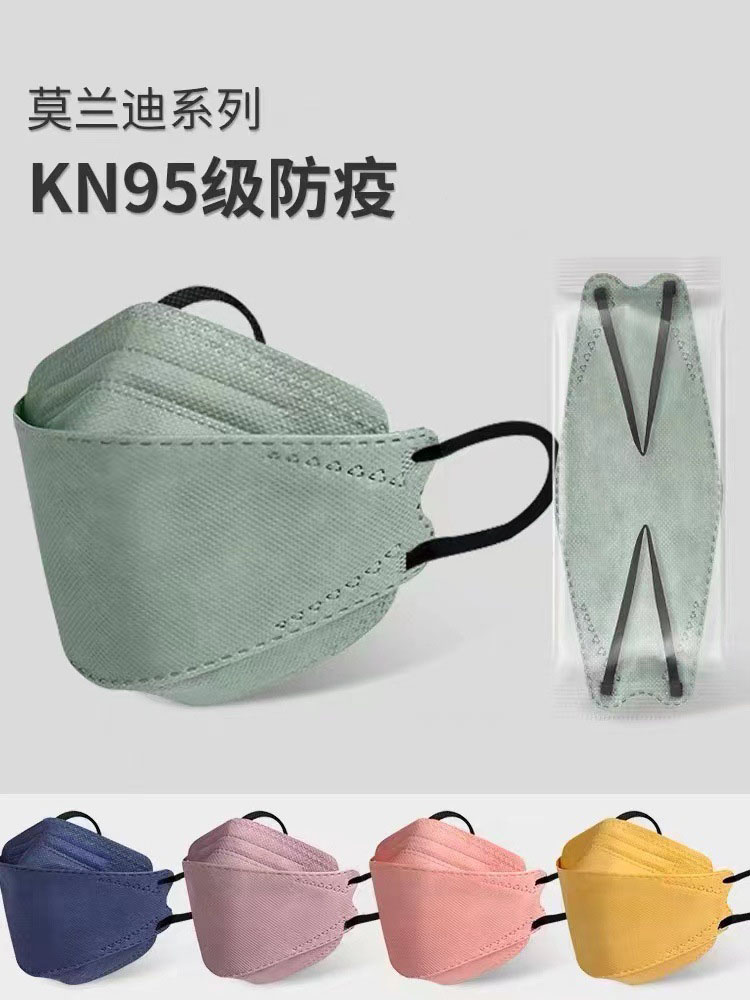 莫兰迪3D一次性防护口罩防尘放宽耳绳不勒耳轻奢流高颜值女男潮款