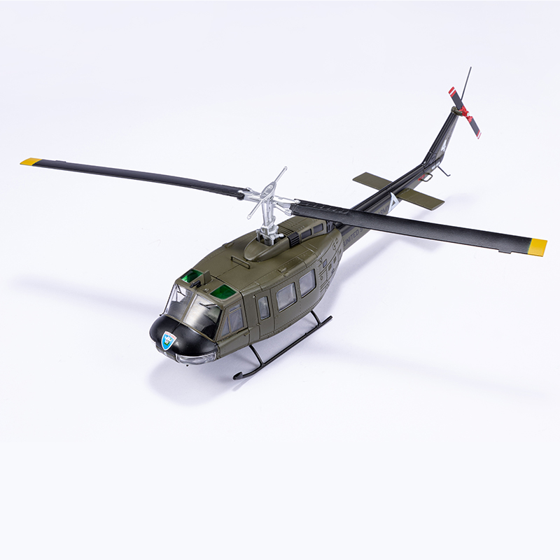 1:48 UH1美国陆军贝尔 UH-1休伊通用直升机合金成品仿真军事模型-图3