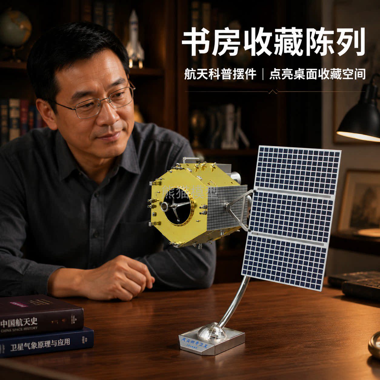 风云4号四号卫星模型 FY-4气象卫星航天科技展厅模型摆件收藏1:30