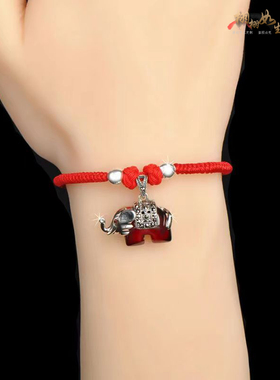 男女纯银玉石吉祥平安定制手链