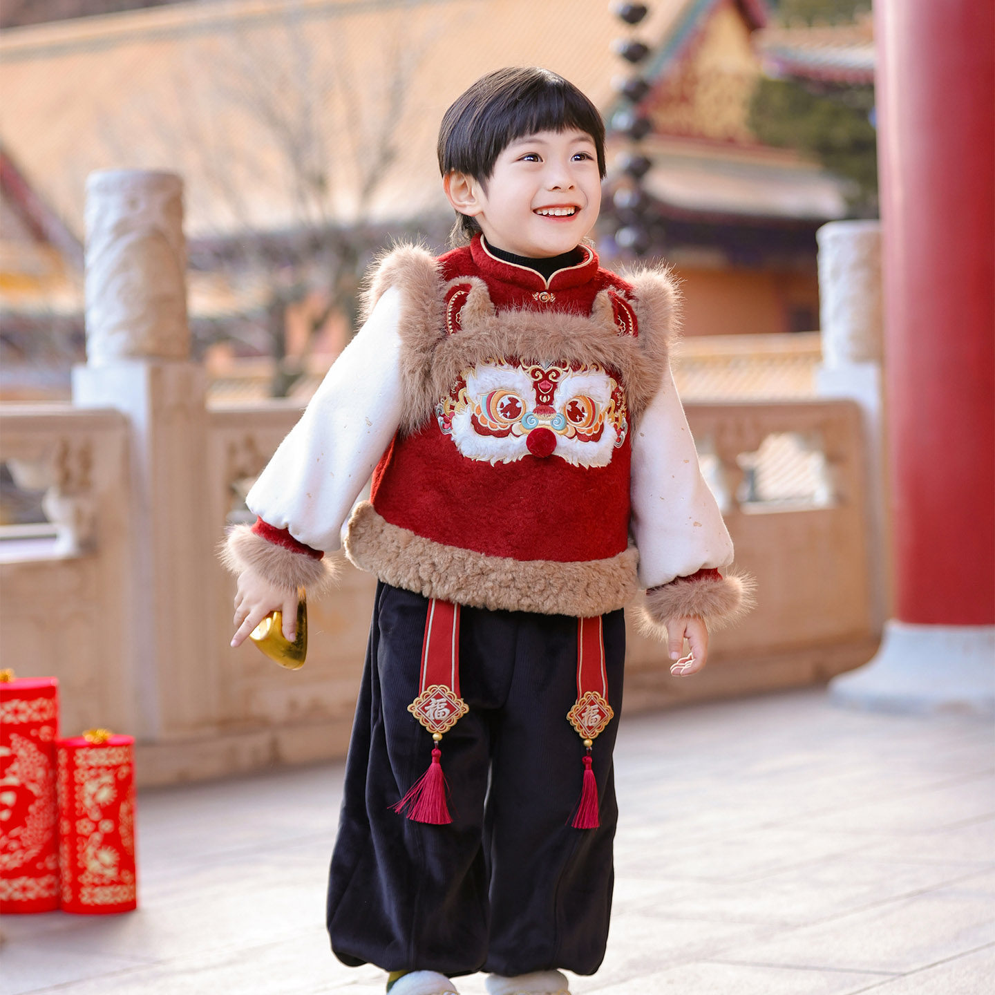 汉服男童冬款套装马年喜庆过年2026儿童古装儿童男宝宝拜年服,淘宝优惠券,粉丝福利购,淘宝优惠卷