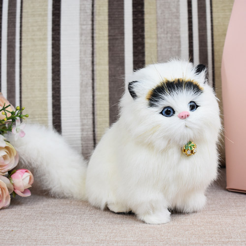 仿真猫咪毛绒玩具会叫猫咪假猫模型公仔玩偶儿童生日礼物猫摆件 - 图2