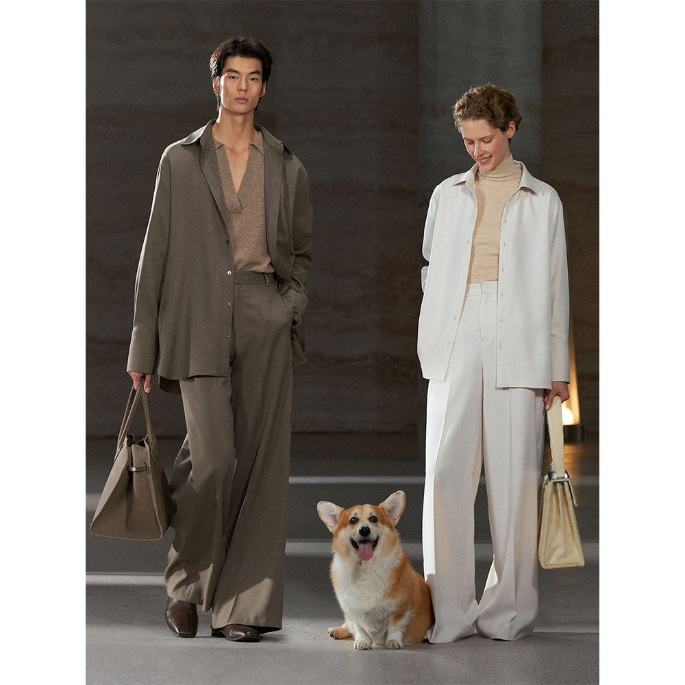 「 鹦鹉梨」COMMON VALUE 进口空气绒 法式休闲长袖衬衣23D0103