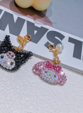 可爱helloKitty拉链扣挂件包包挂件水晶钻