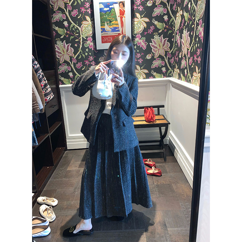 落落狷介冬装搭配一整套秋冬款女毛呢西装套装裙小个子穿搭半身裙,淘宝优惠券,粉丝福利购,淘宝优惠卷