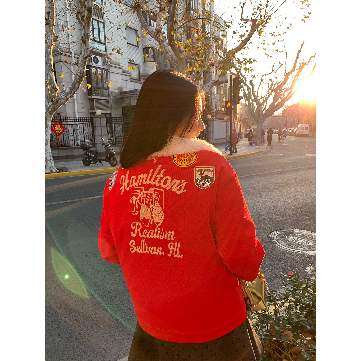 落落狷介棉服女款冬季灯芯绒短外套女2025新款小个子红色刺绣夹棉,淘宝优惠券,粉丝福利购,淘宝优惠卷