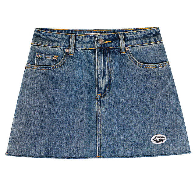 Women's printed denim skirt