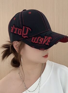 大檐硬挺棒球帽女春夏显脸小