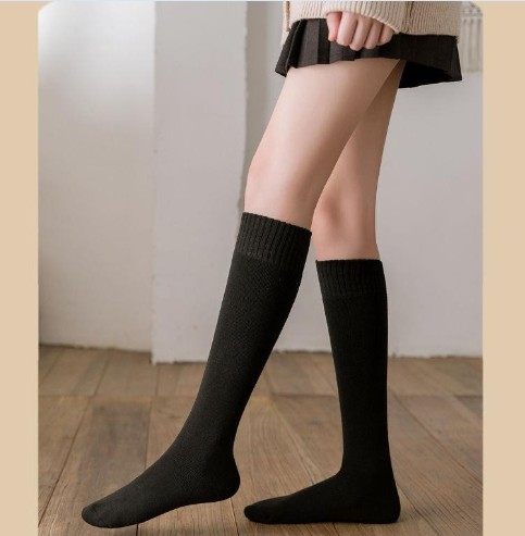 加厚保暖小腿长袜子女毛绒厚袜秋冬季韩版中筒高筒冬天加绒长筒袜