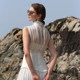 Elegant dress ສີຂາວປອມສອງສິ້ນຊຸດ