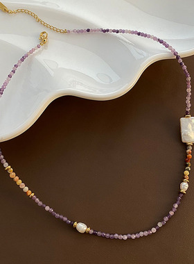 天然串珠项链女个性锁骨链