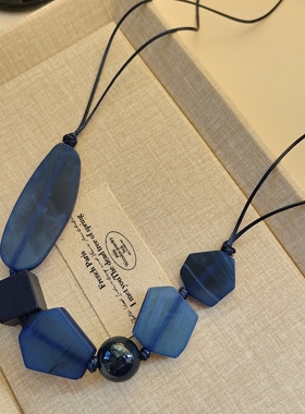 小众设计感皮绳毛衣链2026新款