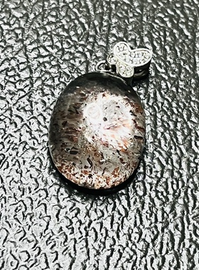 天然水晶吊坠 内含爆闪云母片 925银镶嵌 天然支持鉴定