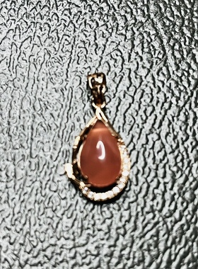 天然冰种红纹石吊坠 925银镶嵌 天然支持检查